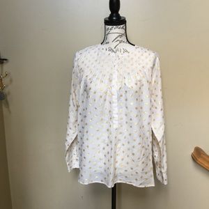 J. Crew Metallic Star Popover Shirt / Size 12